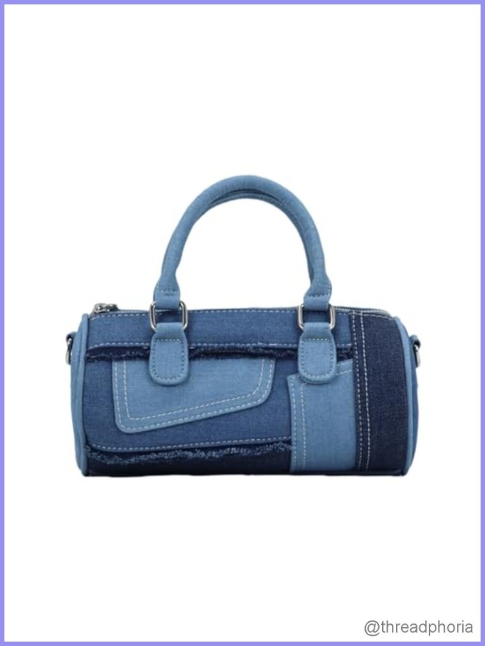 Denim Patchwork Crossbody Shoulder Bag Clutch Convertible